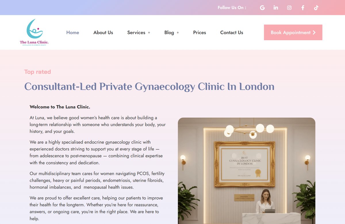 The Luna Clinic homepage